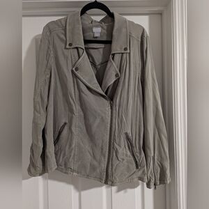 Chico's Army Green Jacket Size 2 (12/14)